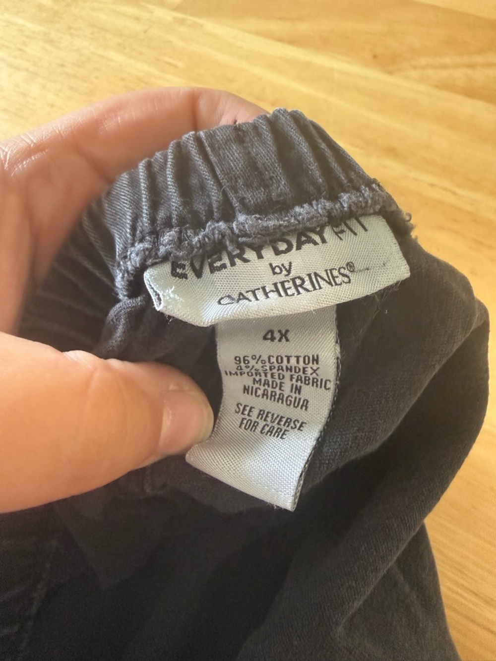 Catherines Black Elastic Waistband Skirt